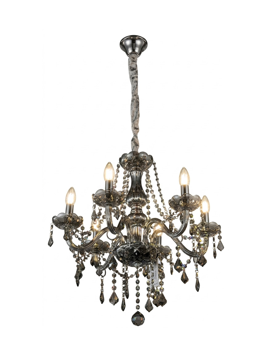 Люстра 8124-6L 6xE14 D55xH55 Дымчато-серое стекло LuminaLED