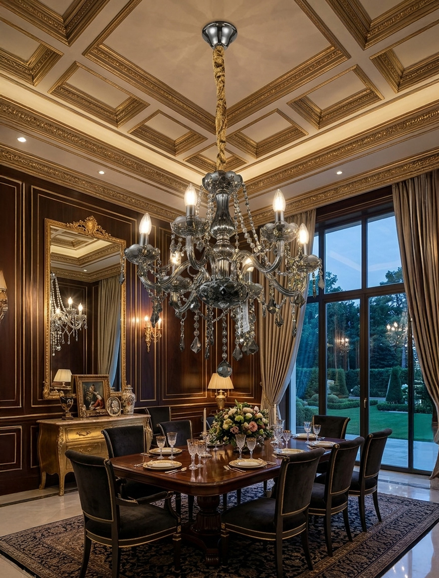 Люстра 8124-6L 6xE14 D55xH55 Дымчато-серое стекло LuminaLED