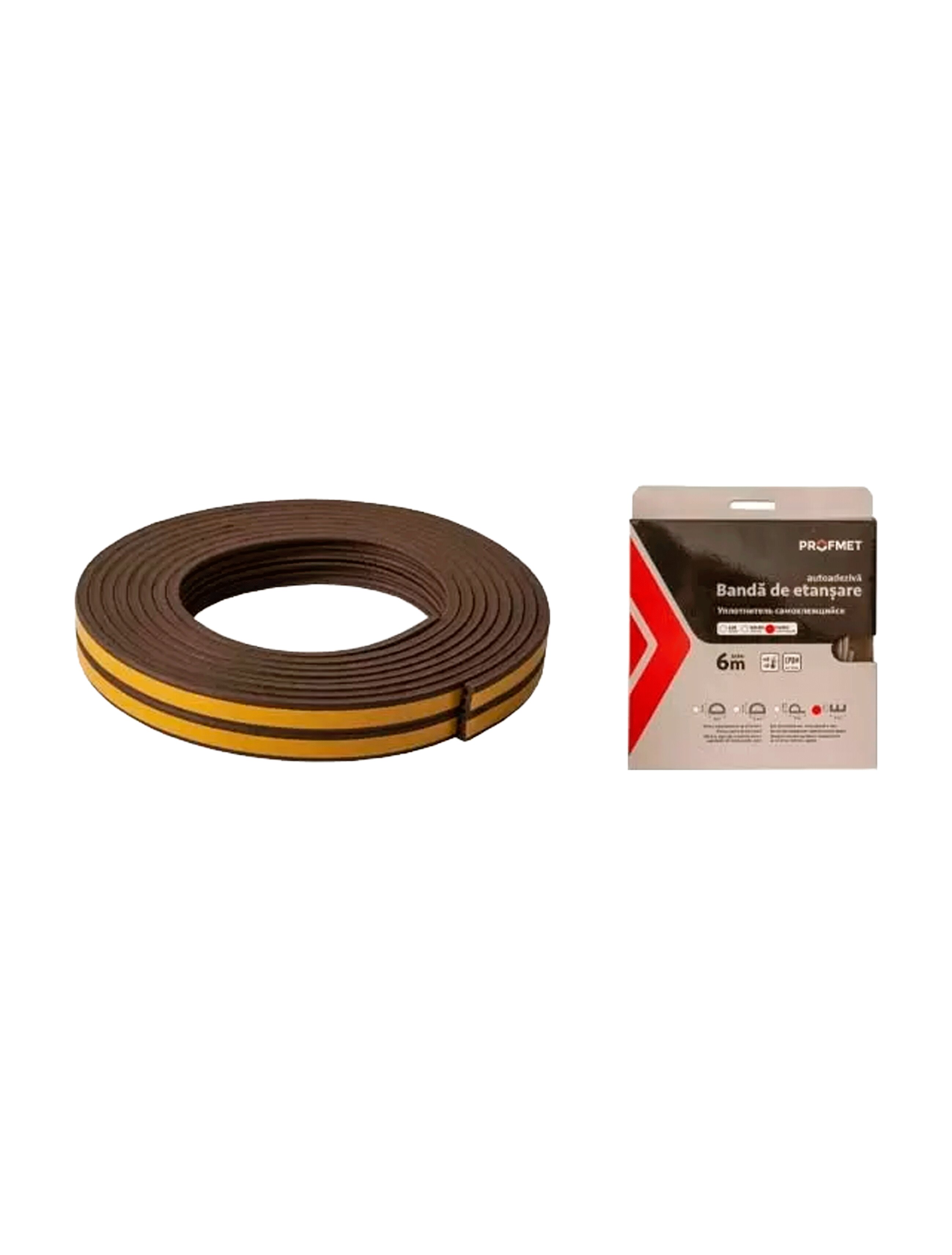 Bandă etanșare autoadezivă profil "D" 14x12mm, 40m negru Profmet