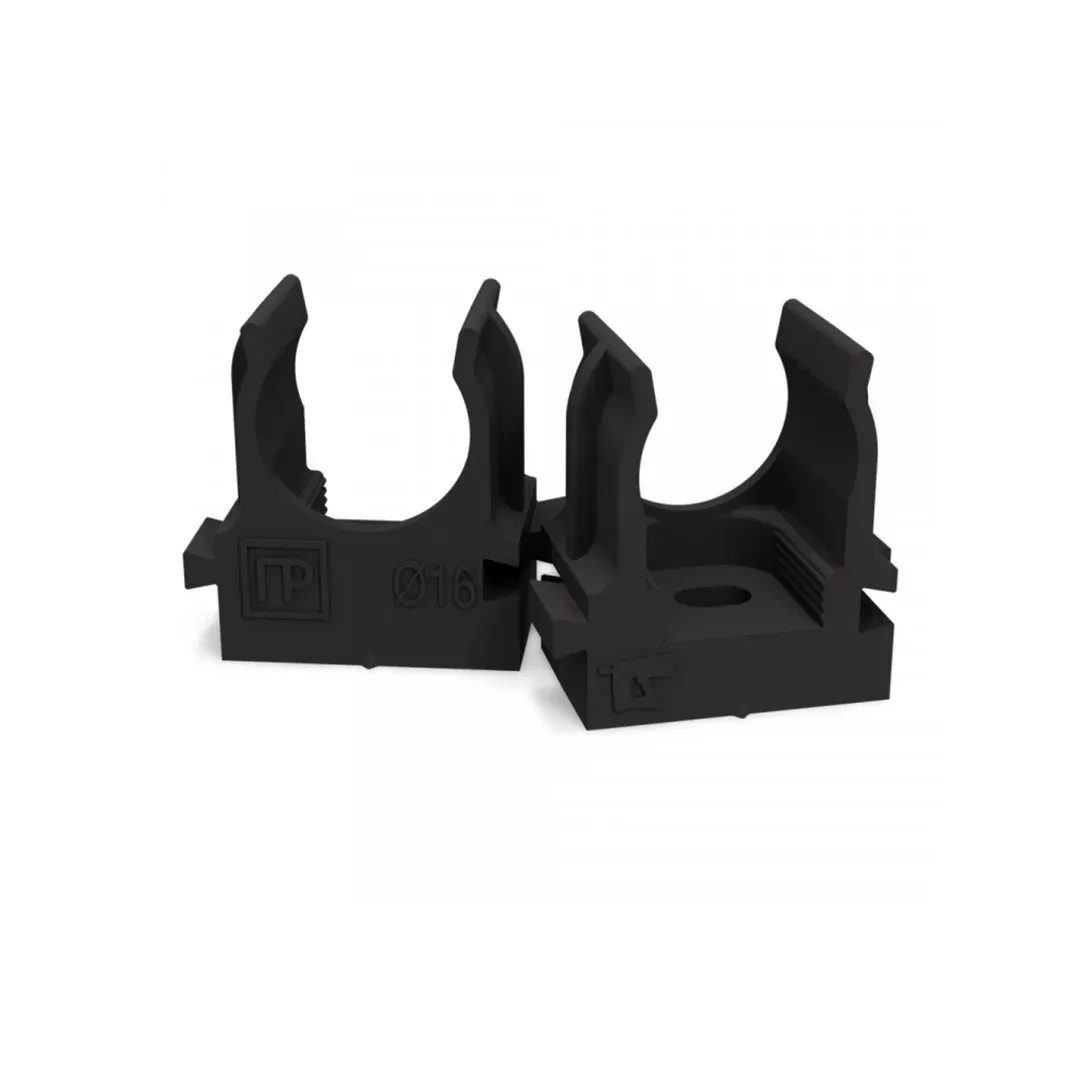 Клипса для крепления трубы D20 (100шт) черная MUTLUSAN