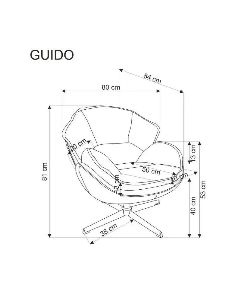 Fotoliu rotativ Guido gri 92700499