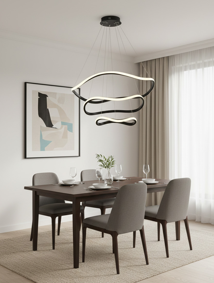 Lustră LED 60W 4000K D800 MP48182-3BK BTL neagră LUMINALED 2