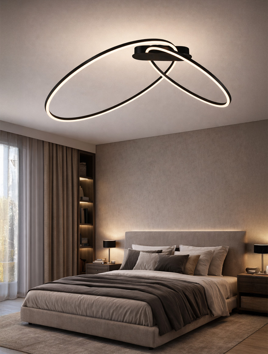 Lustră LED 40W 4000K MX67213-2B BK BTL neagră LUMINALED 2