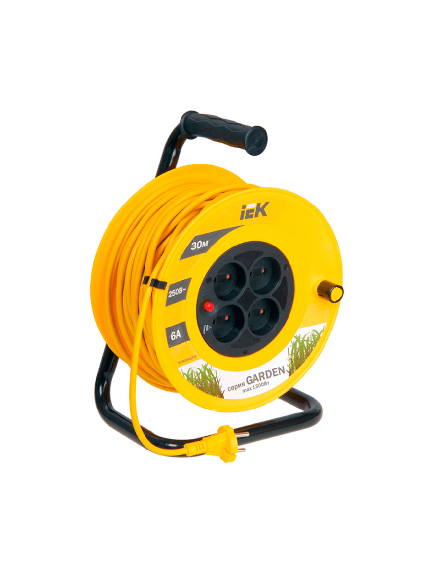 Prelungitor rolă UK30 cu protecție termică 4 prize  2Р/30м 2х0,75 mm2 "Garden" IEK