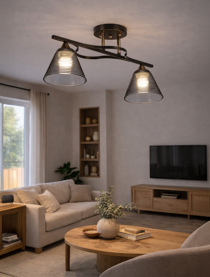 Lustră 2*E27 aur+negru S11615-2 Luminaled 2