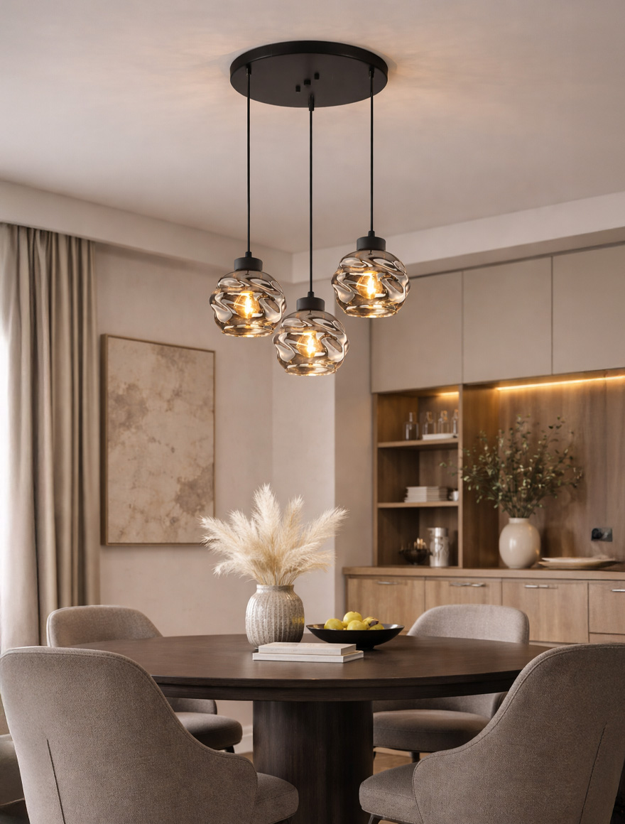 Люстра 3xE27 хром+черный S10465-3 LuminaLED