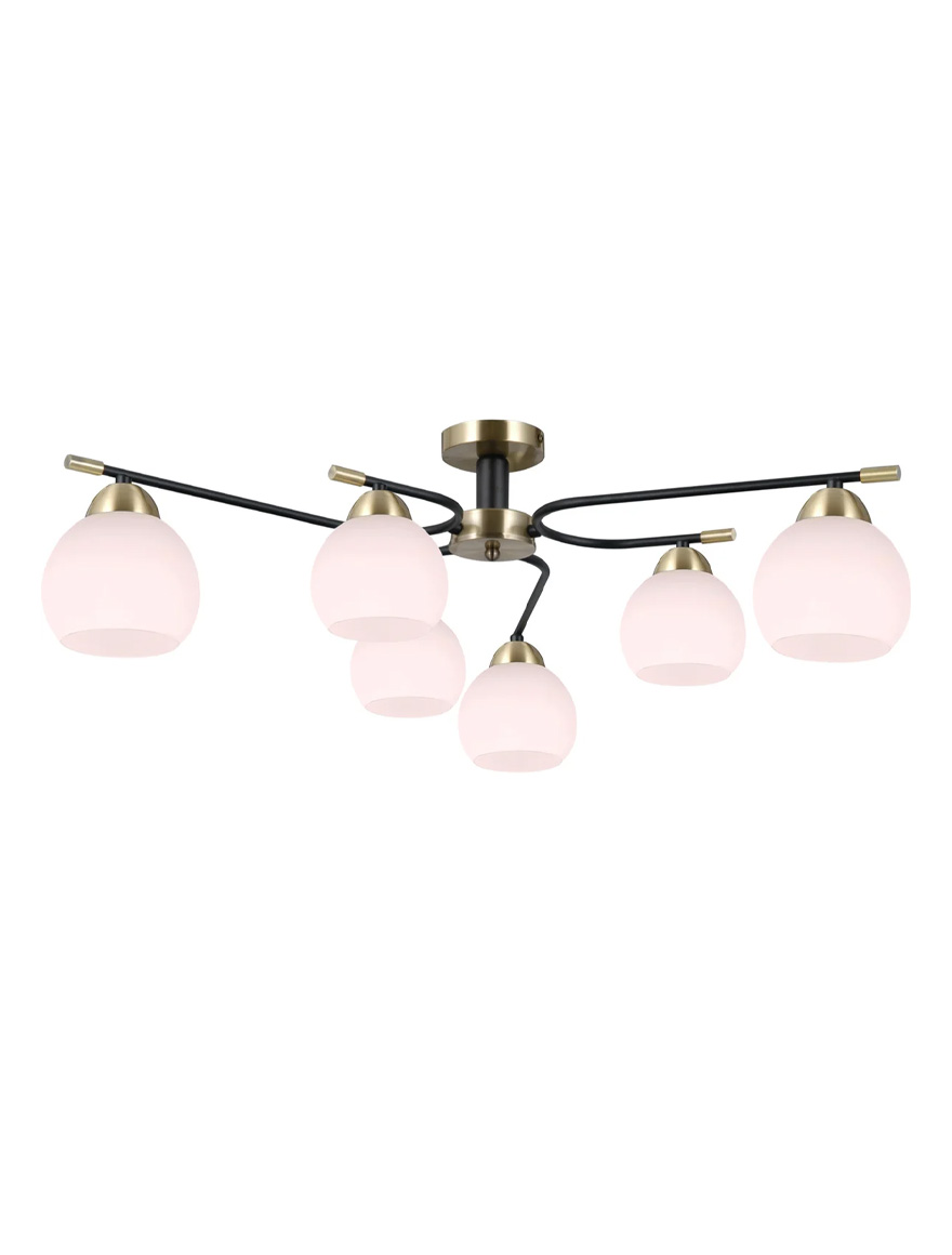 Lustră 6*E27 aur+negru S11604-6 Luminaled