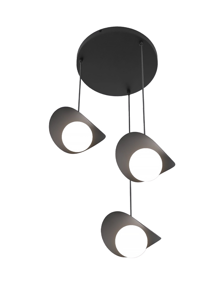 Lustră RITUAL 3XG9 neagră EMIBIG