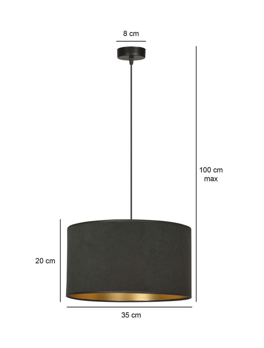 Подвес HILDE 1XE27 черный+золото EMIBIG