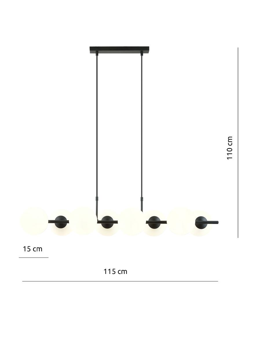 Lustră RORY 8XE14 opal EMIBIG