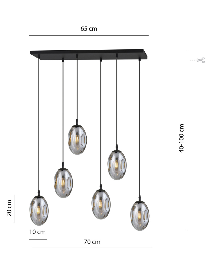 Lustră ASTRAL 6XE14 grafit EMIBIG