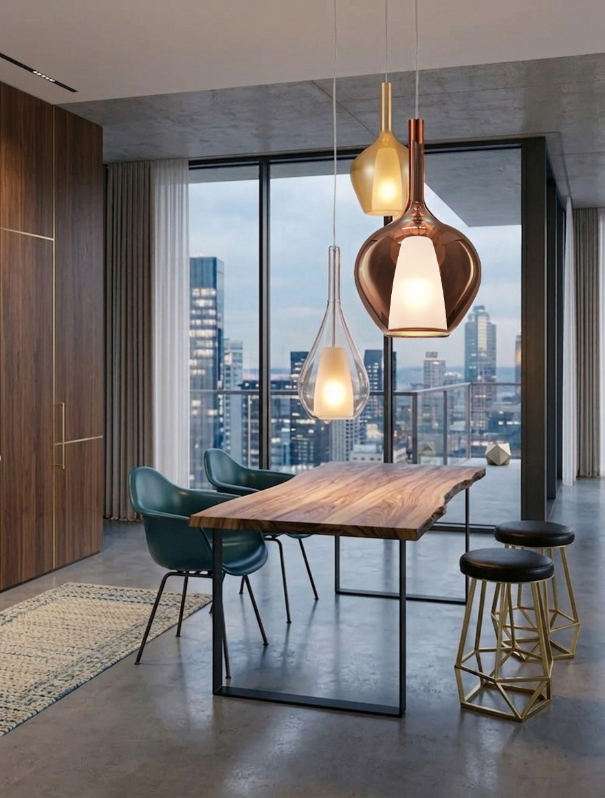 Подвесной светильник KALIQUE-1 SP1 D18 E27 янтарный Ideal Lux