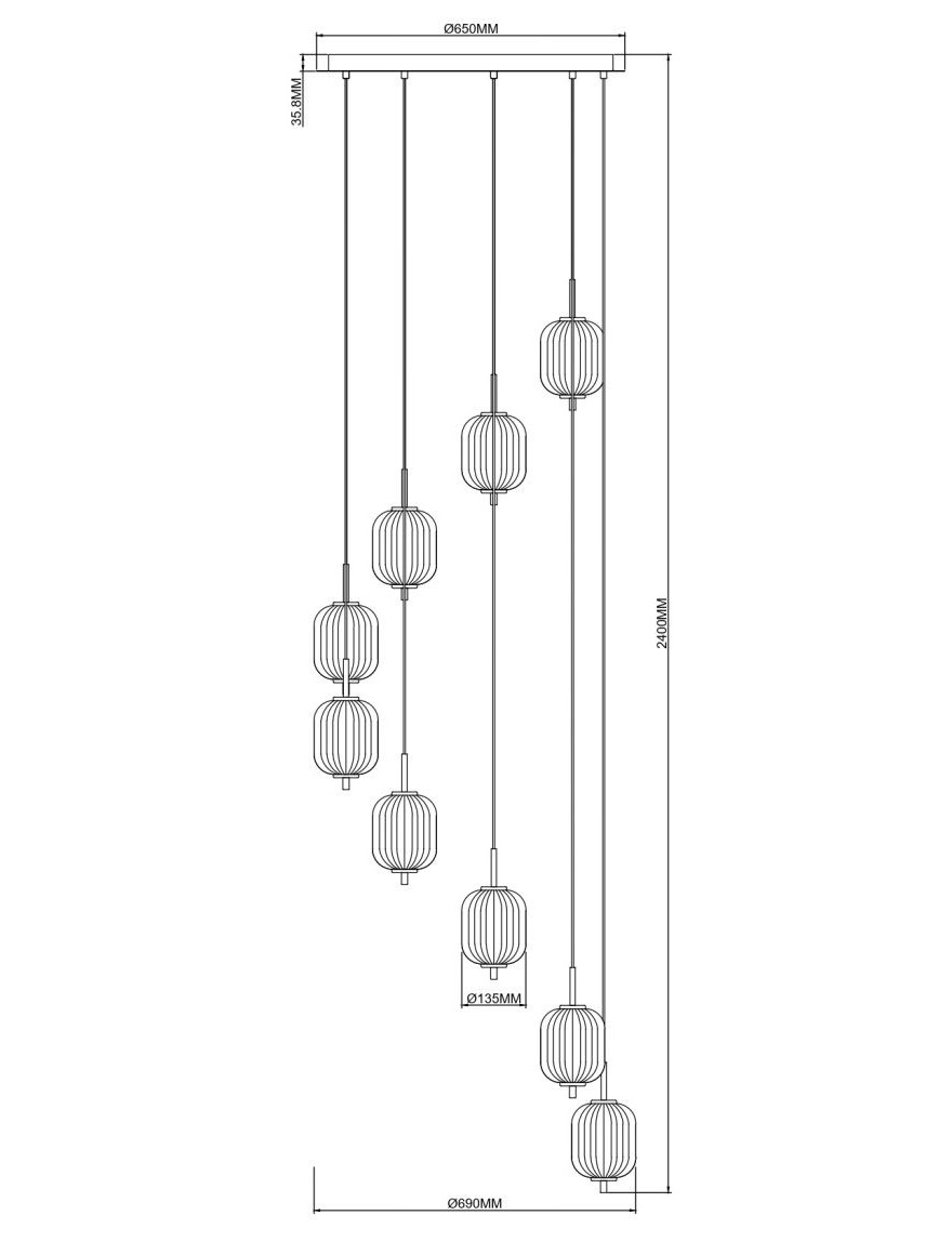 Lustră LED DU31288 AKARI 55W 3000-6000K  ZUMALINE 3