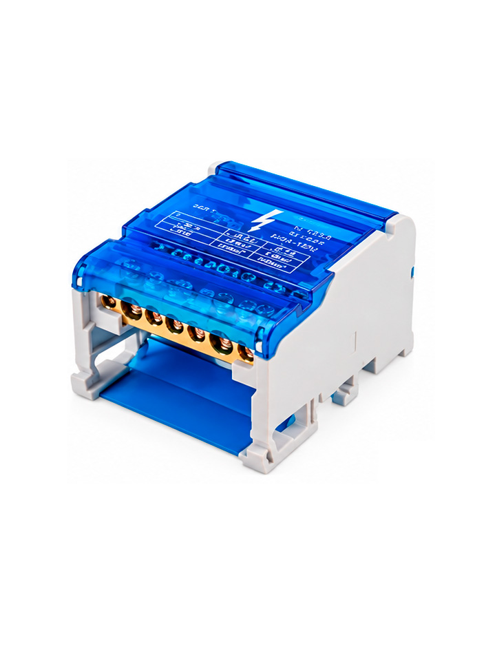 Bloc de distribuție 4x7 șuruburi pe șină DIN 125А TOPKAB