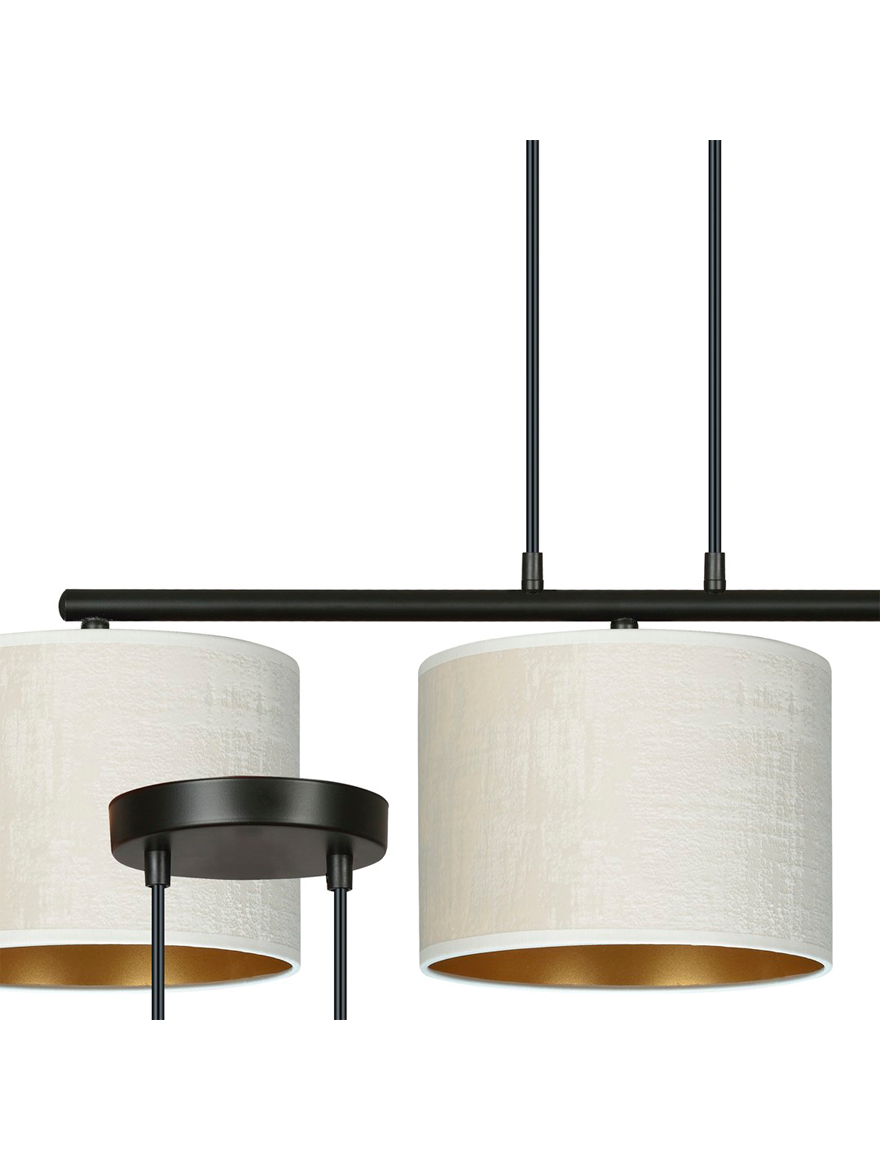 Люстра HILDE 3xE27, белый + золото, EMIBIG