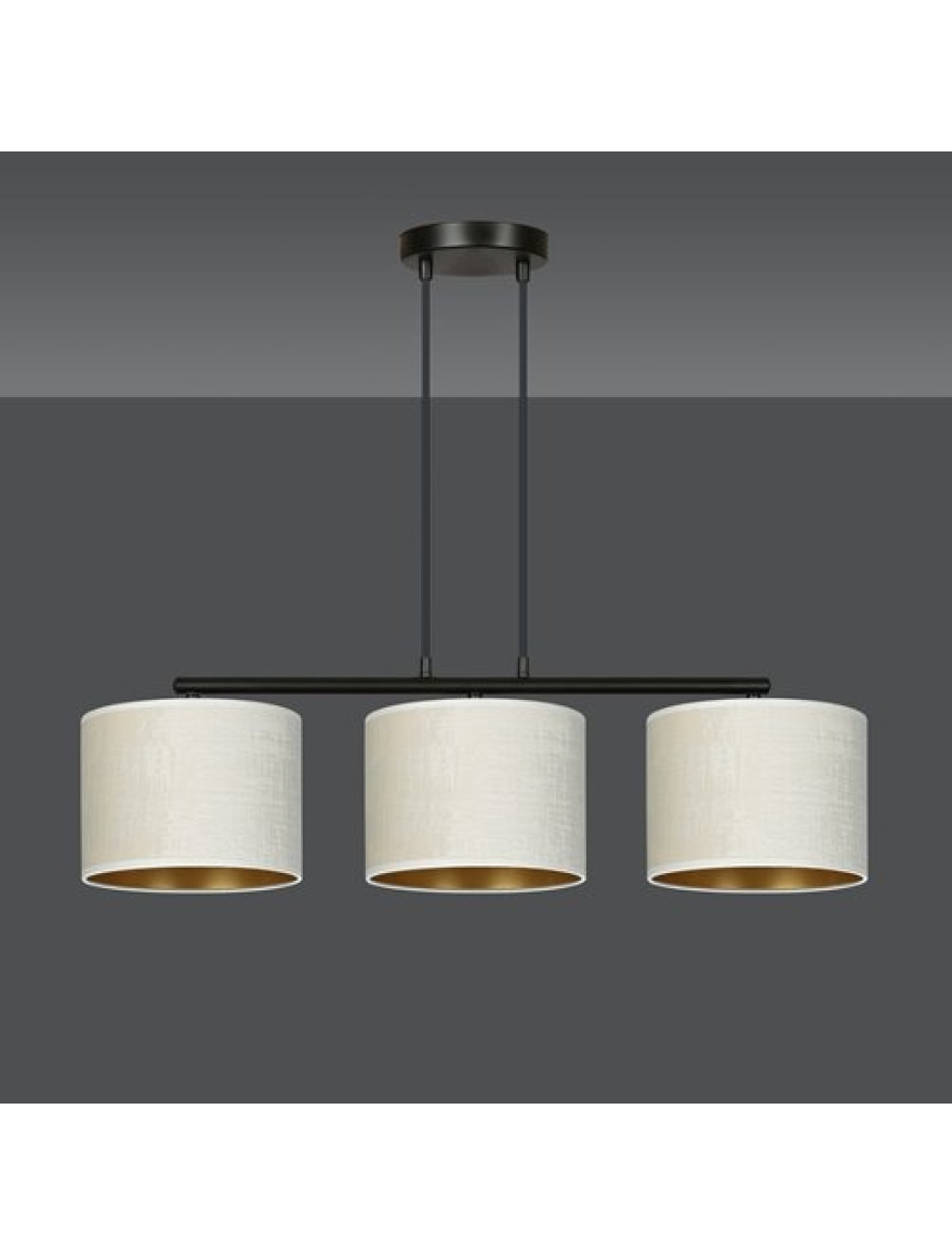 Люстра HILDE 3xE27, белый + золото, EMIBIG