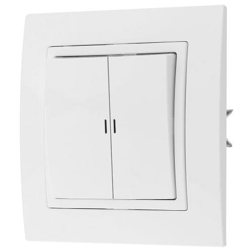 * Выключатель 2P+LED белый УЮТ СВПР