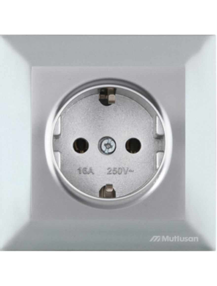 Priză 2P+E inox Mutlusan CANDELA