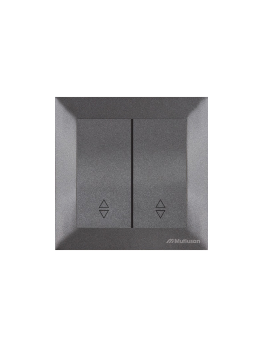 Двухполюсный выключатель, лестничный, черный, Mutlusan CANDELA 2125 404 0295