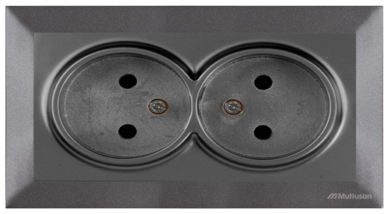 Priză dublă 2P black Mutlusan CANDELA