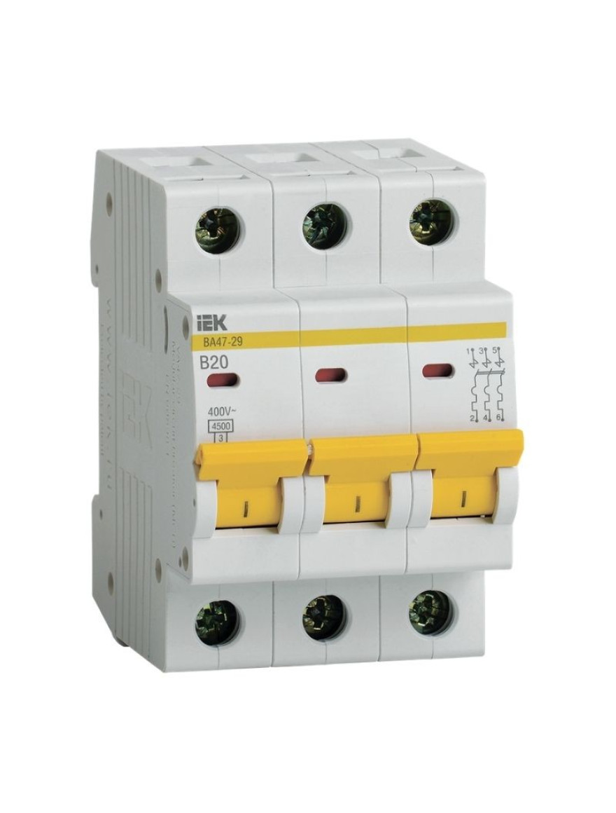 Întrerupător automat VА47-29 3Р 20А 4,5kA curba C IEK