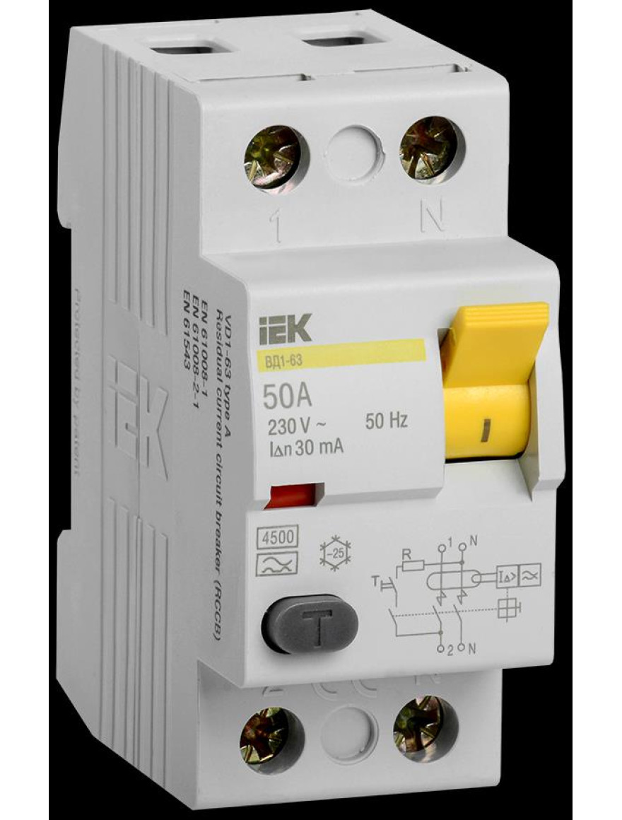 Întrerupător dif.UZO VD1-63 2Р 50А 30mA  IEK