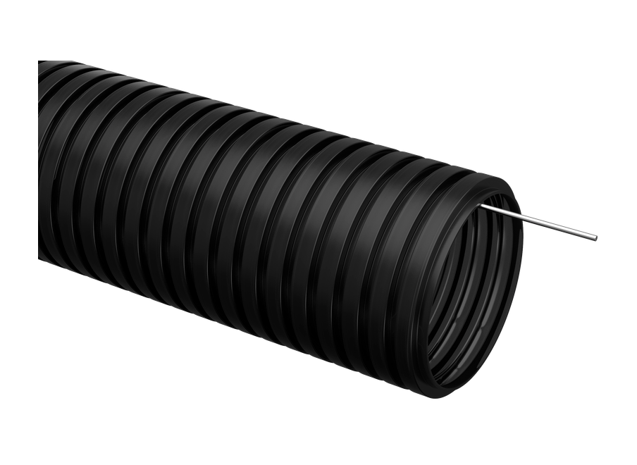 Труба гофра ПНД D20 черная с протяжкой (100м) IEK