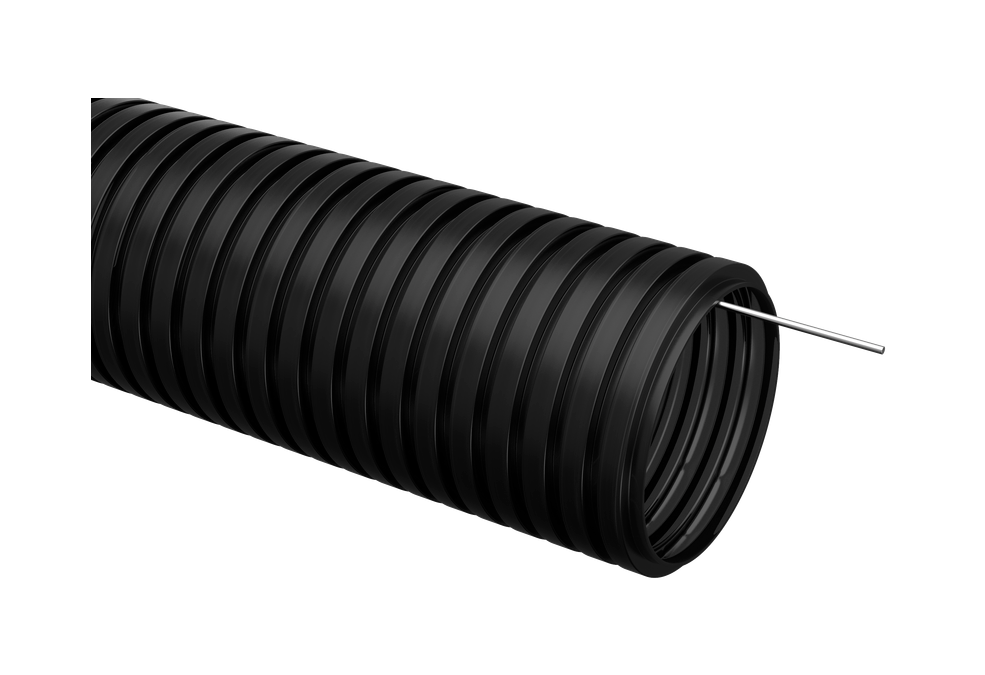 Труба гофра ПНД D25 черная с протяжкой (50м) IEK