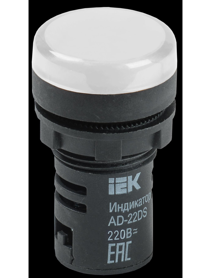 Buton cu LED AD22DS  d22mm 230V alb IEK