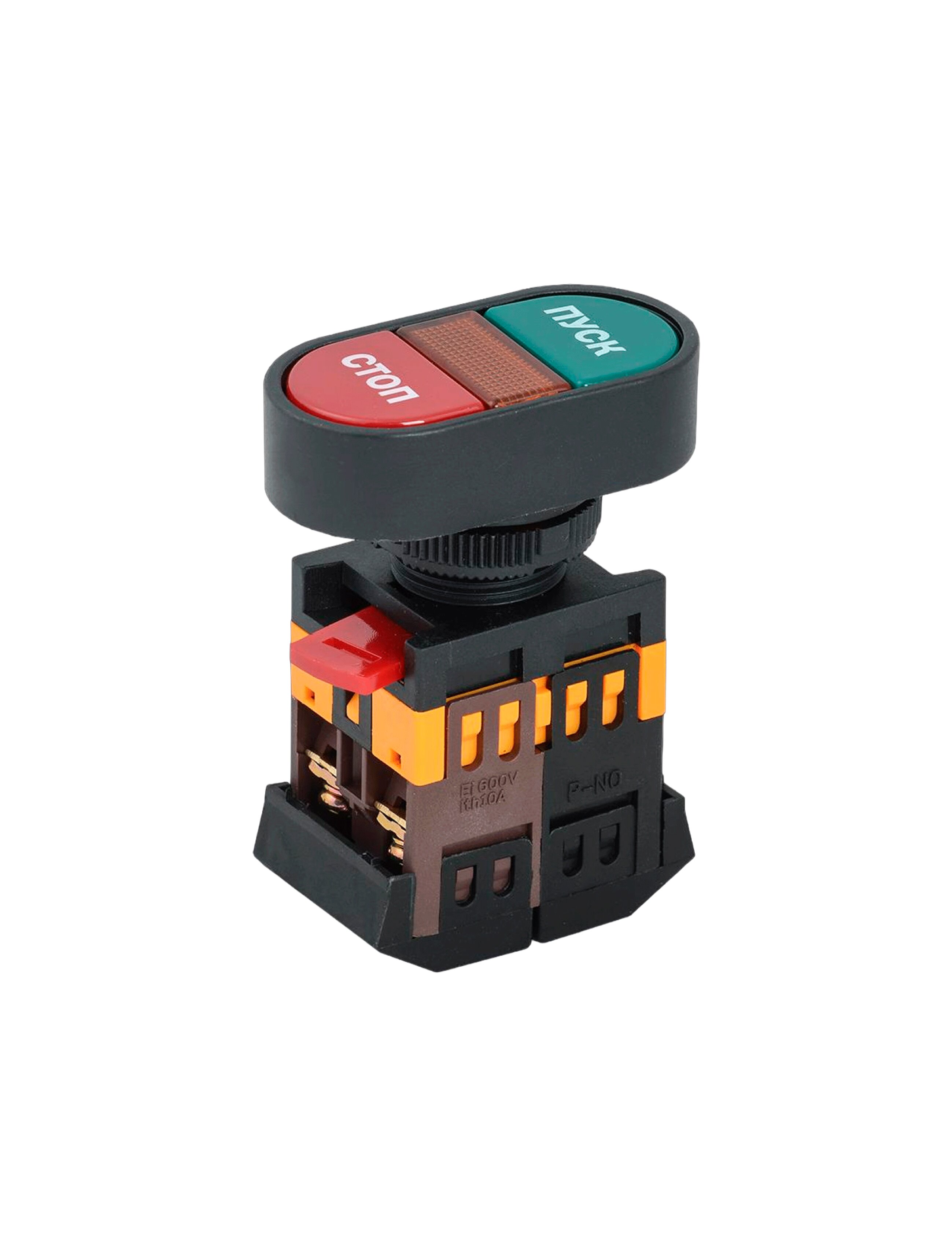 Buton dublu "START-STOP" APBB-22N d22mm neon  240V 1NI+1ND IEK