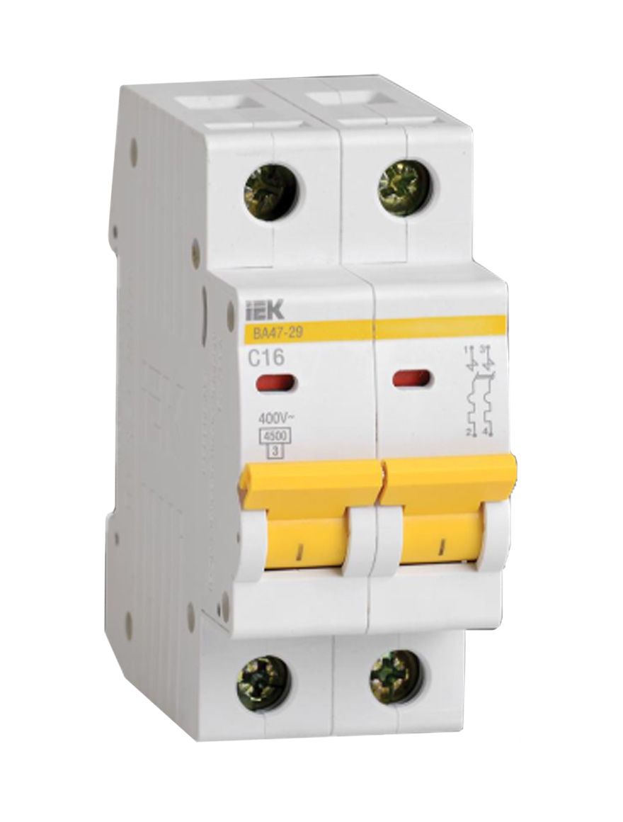 Автоматический выключатель VA47-29, 2P, 2A, 4,5 кА, характеристика B, IEK
