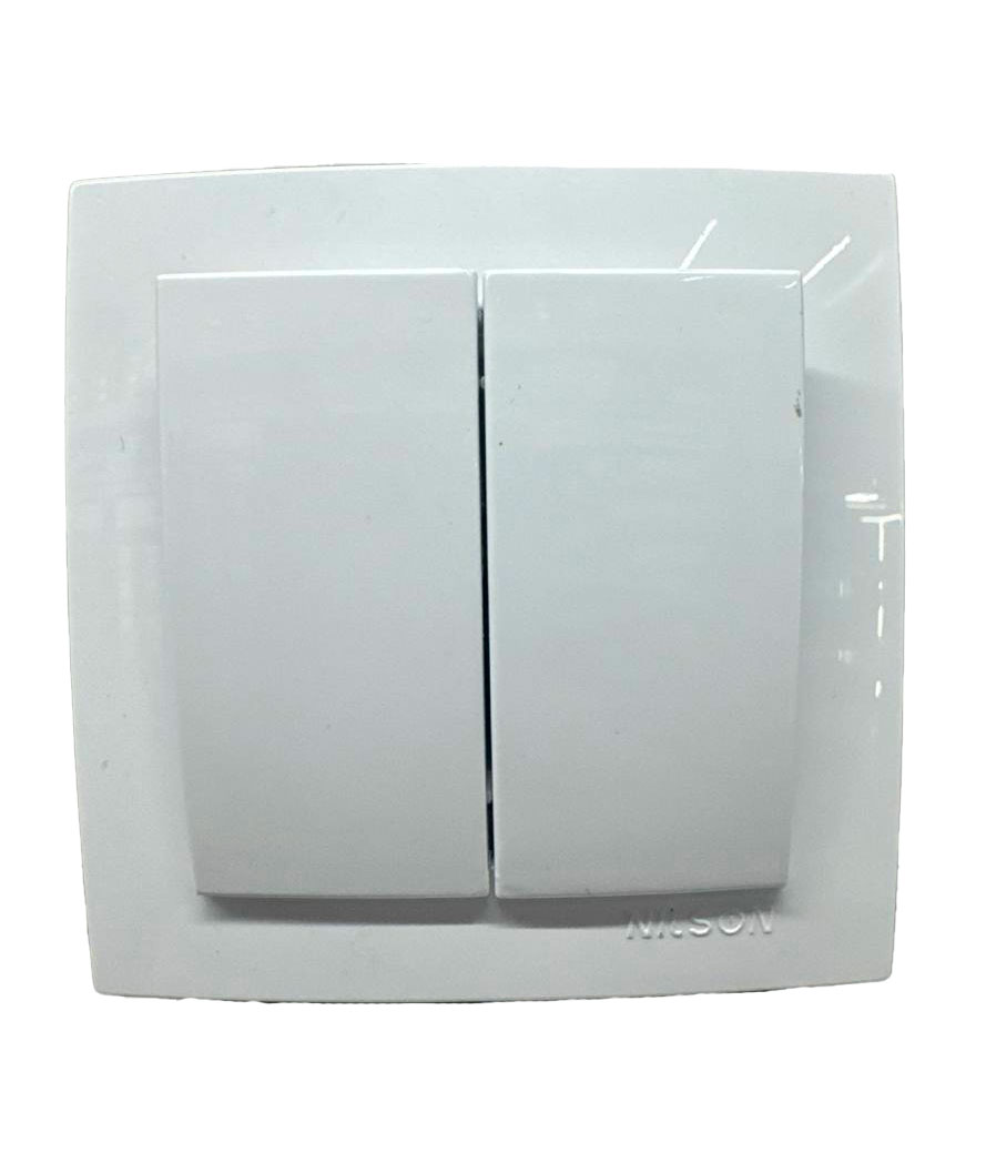 Întrerupător dublu (12/120) alb Nilson Touran 24111003