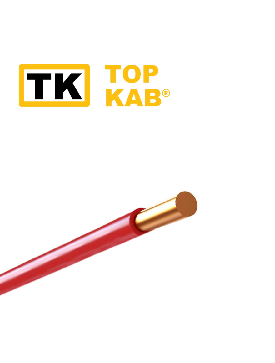 Fir electric PV1 4mm roșu TopKab
