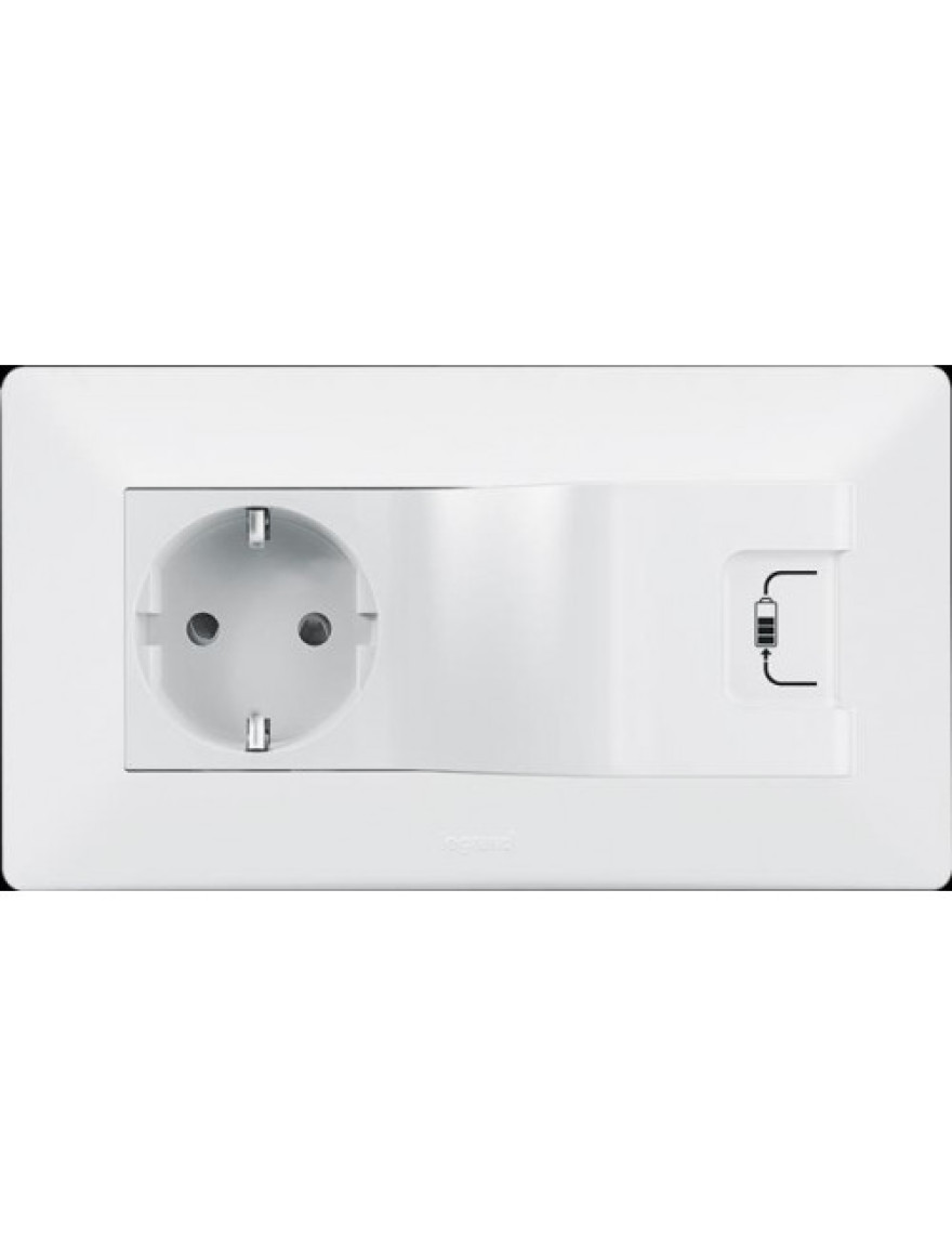 Priză Mixtă 2P+T/USB (Valena Life albă)