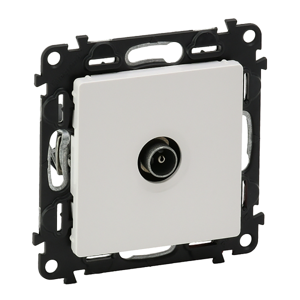 Priză TV tată, conexiune stea (Valena Life alb)