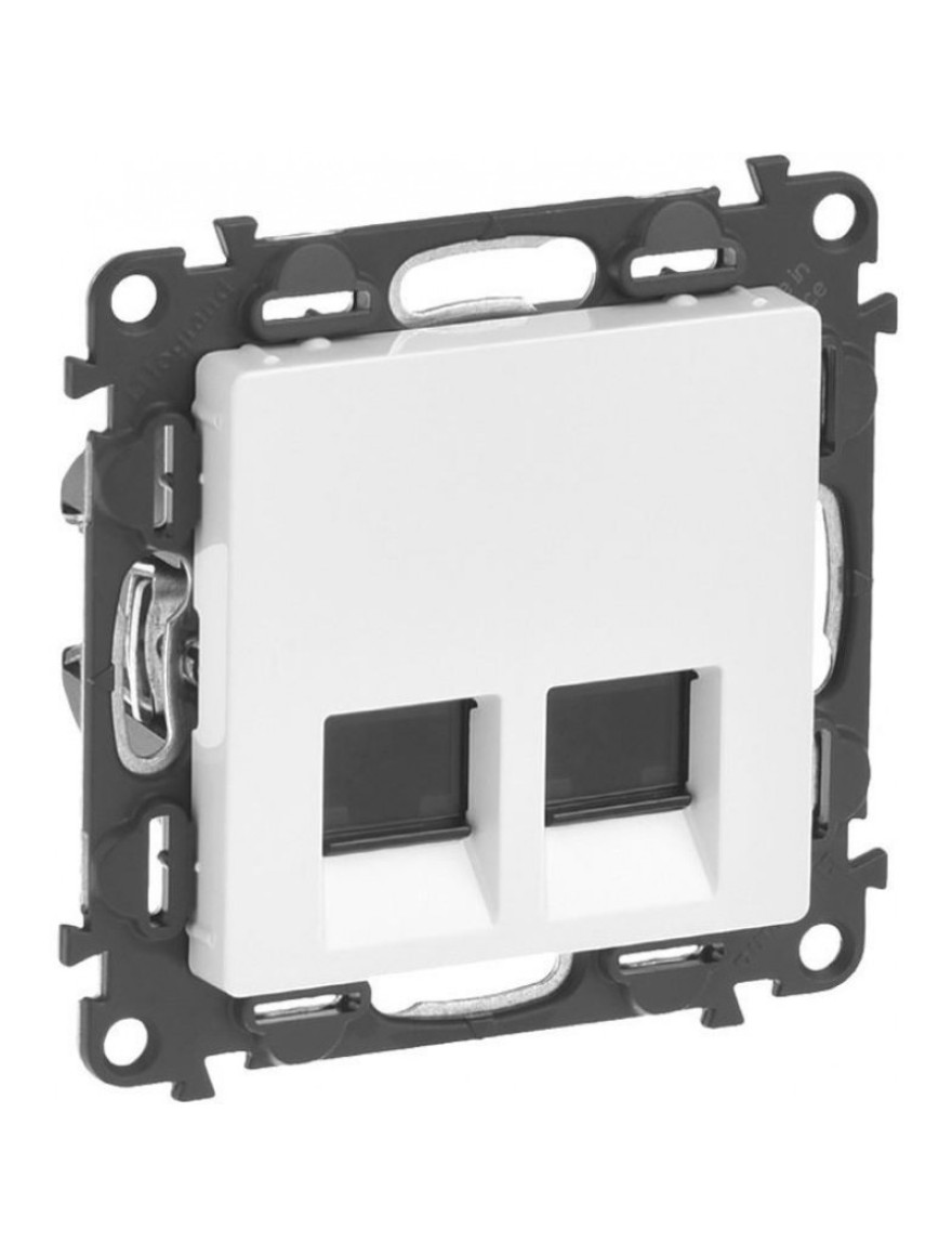 Priză internet dublă 2-RJ45 Cat-6 UTP (Valena Life albă)