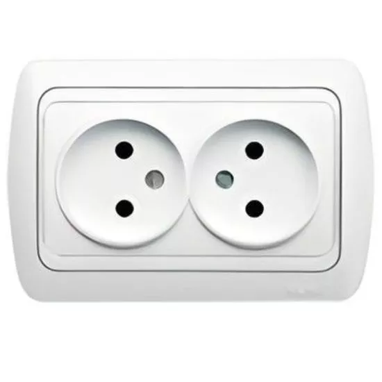 * Priză dublă fără CP ST 502-010200-908 albă EL-BI TUNA