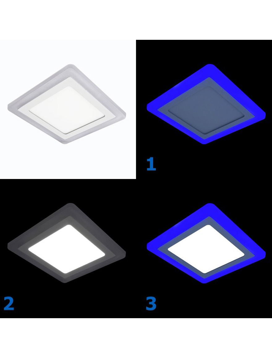 Светодиодный светильник LED PL-US12W4B 12W 6000K / 4W BLUE