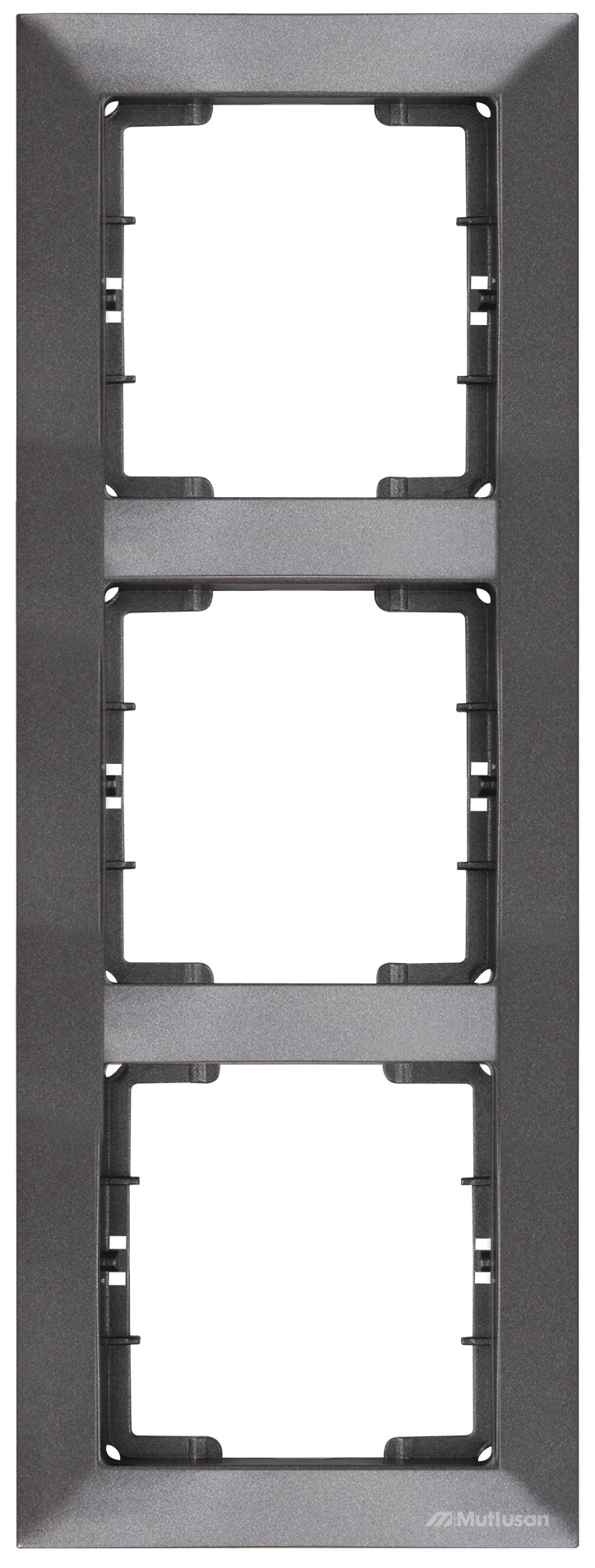 Рамка 3-местная, вертикальная, черная Mutlusan CANDELA