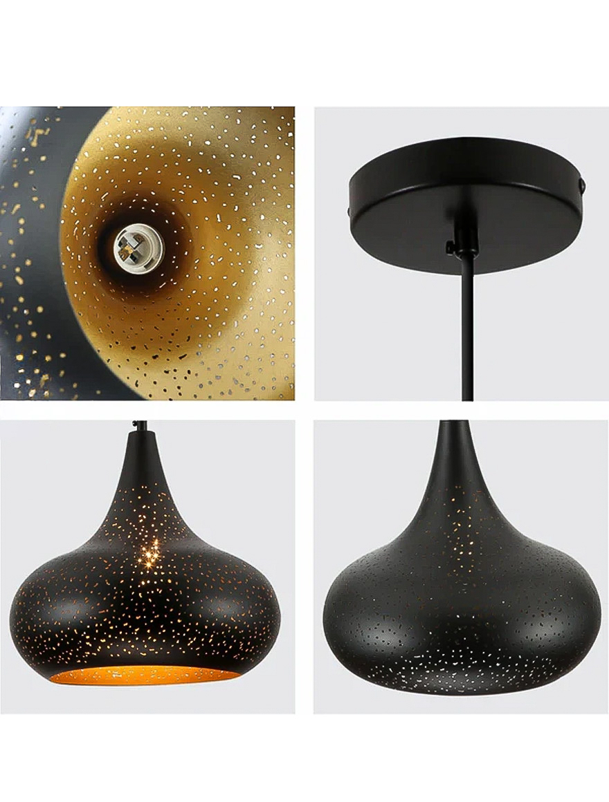 SuspensieJH-29 30x31cm, E27/1, Metal, Black+Gold Luminaled