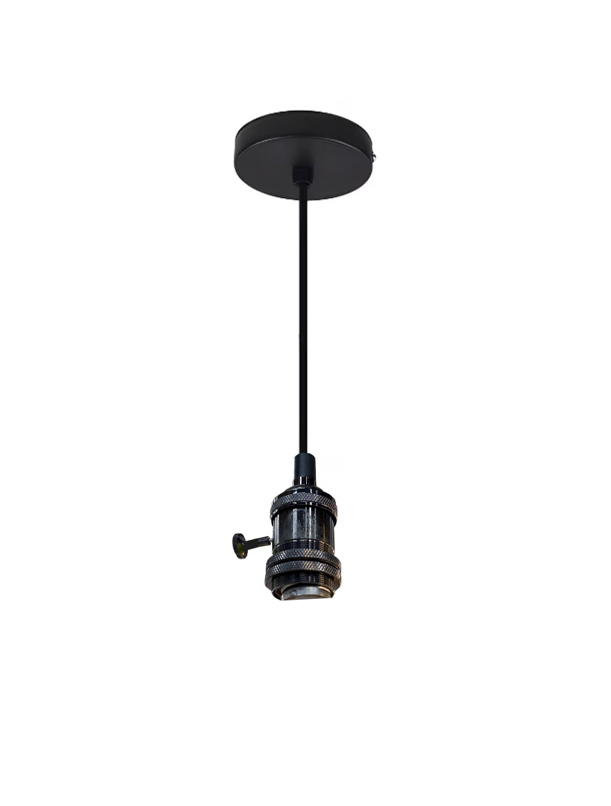 SuspensieJH-139 10cmx1m, E27/1, Metal+Woven Wire, Black