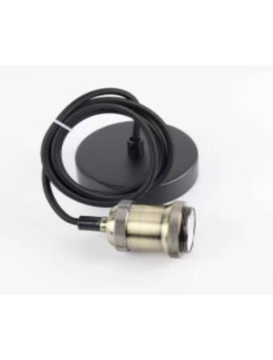 SuspensieJH-139 10cmx1m, E27/1, Metal+Woven Wire, Pearl+ Black