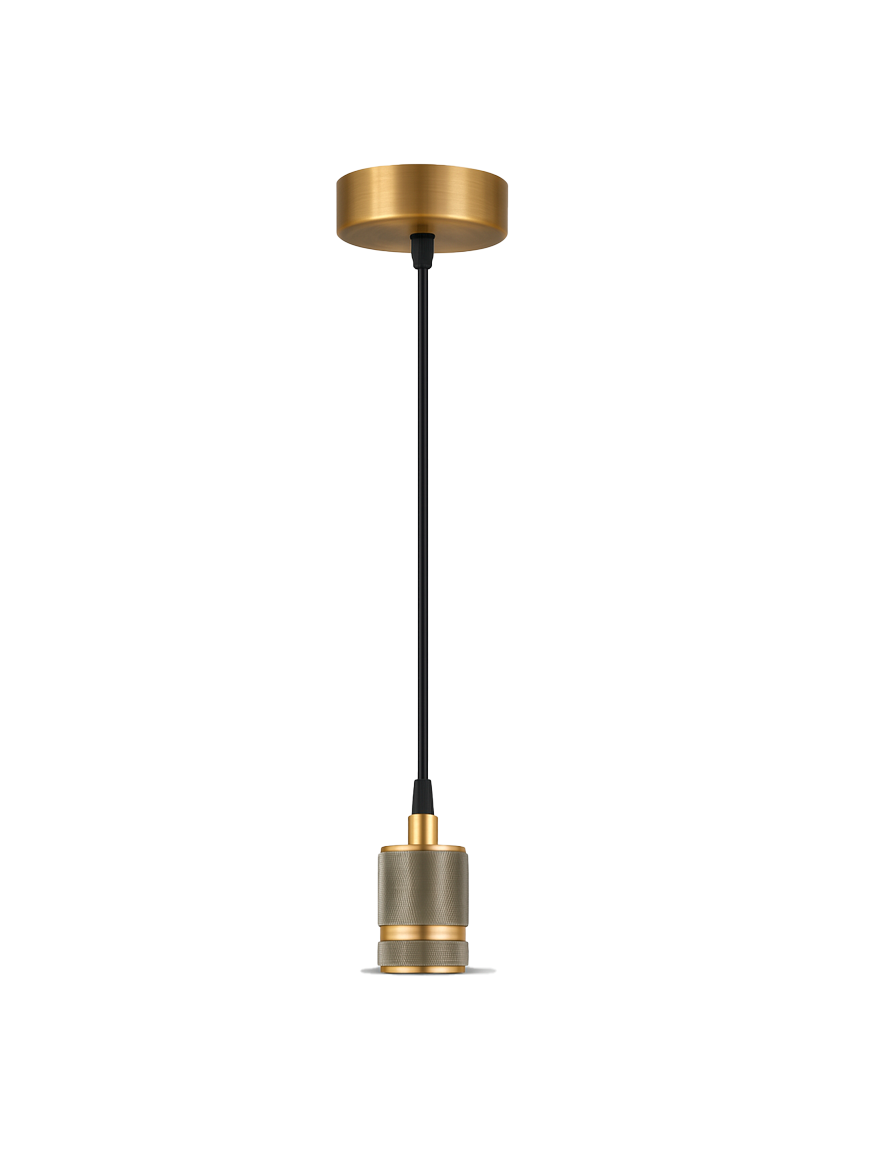 SuspensieJH-145 D5xH7cm, E27/1, Metal+ PVC Wire, Golden+Tan Luminaled