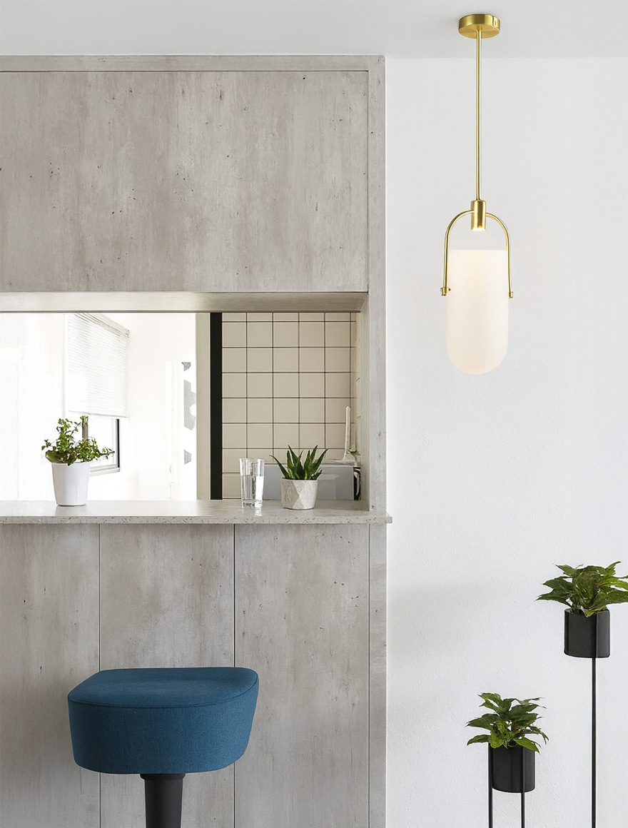 Suspensie Led JH-289 D18x30cm, 5W, Metal+Glass, White,Luminaled