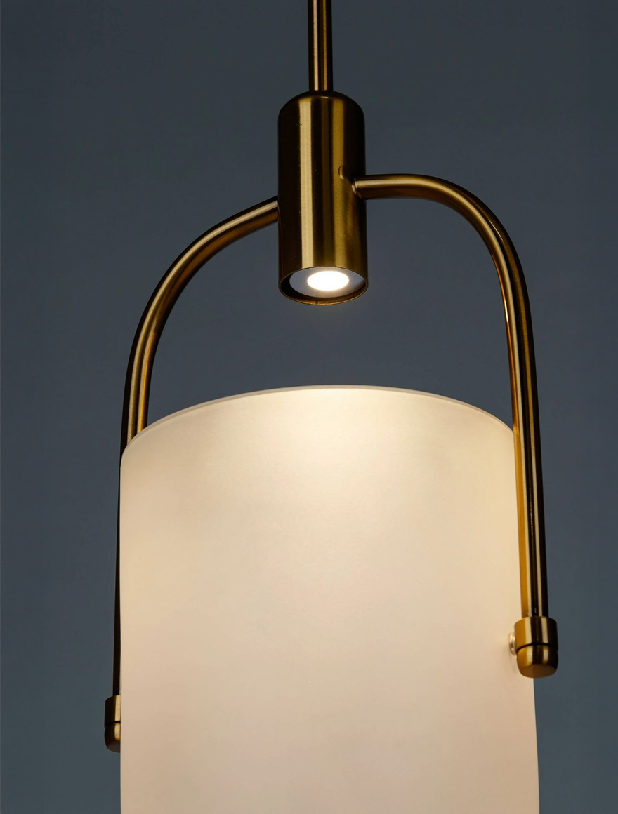 Suspensie Led JH-289 D18x30cm, 5W, Metal+Glass, White,Luminaled