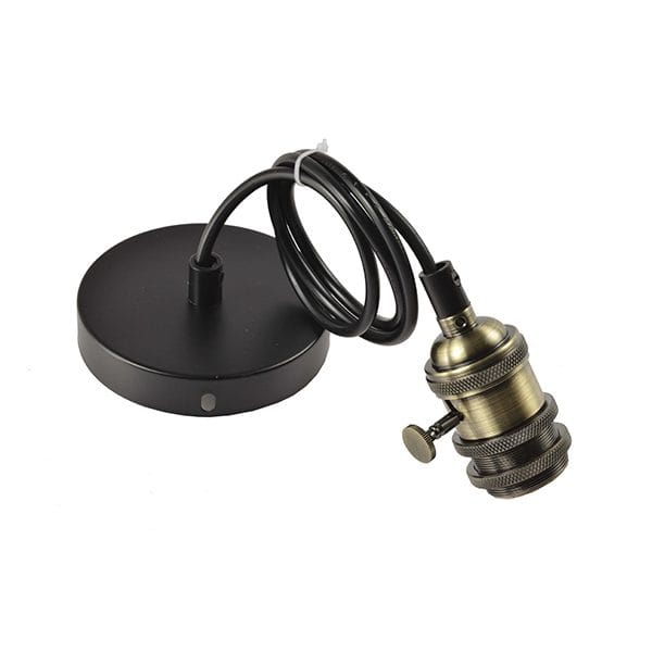 Подвесной светильник JH-141 D4.5xH8.5см, E27/1, Металл + ПВХ провод, Антик Luminaled