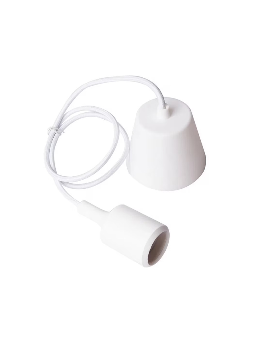 Люстра JH-155 9cm x 1m, E27x1, Silica Gel Woven Wire, White LuminaLED