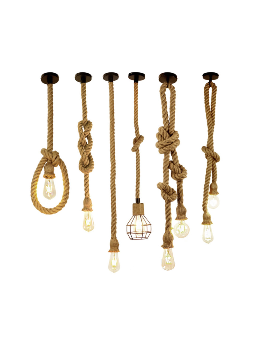 Люстра (Подвес) JH-154-1 2cm x 1m, E27x1, Hemp Rope, Brown LuminaLED