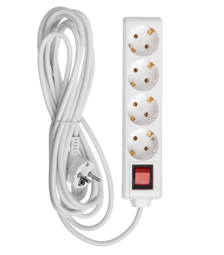 Prelungitor U04K-intr.4 locuri 2Р+PЕ/5metri   3х1mm2  16А/250V  IEK