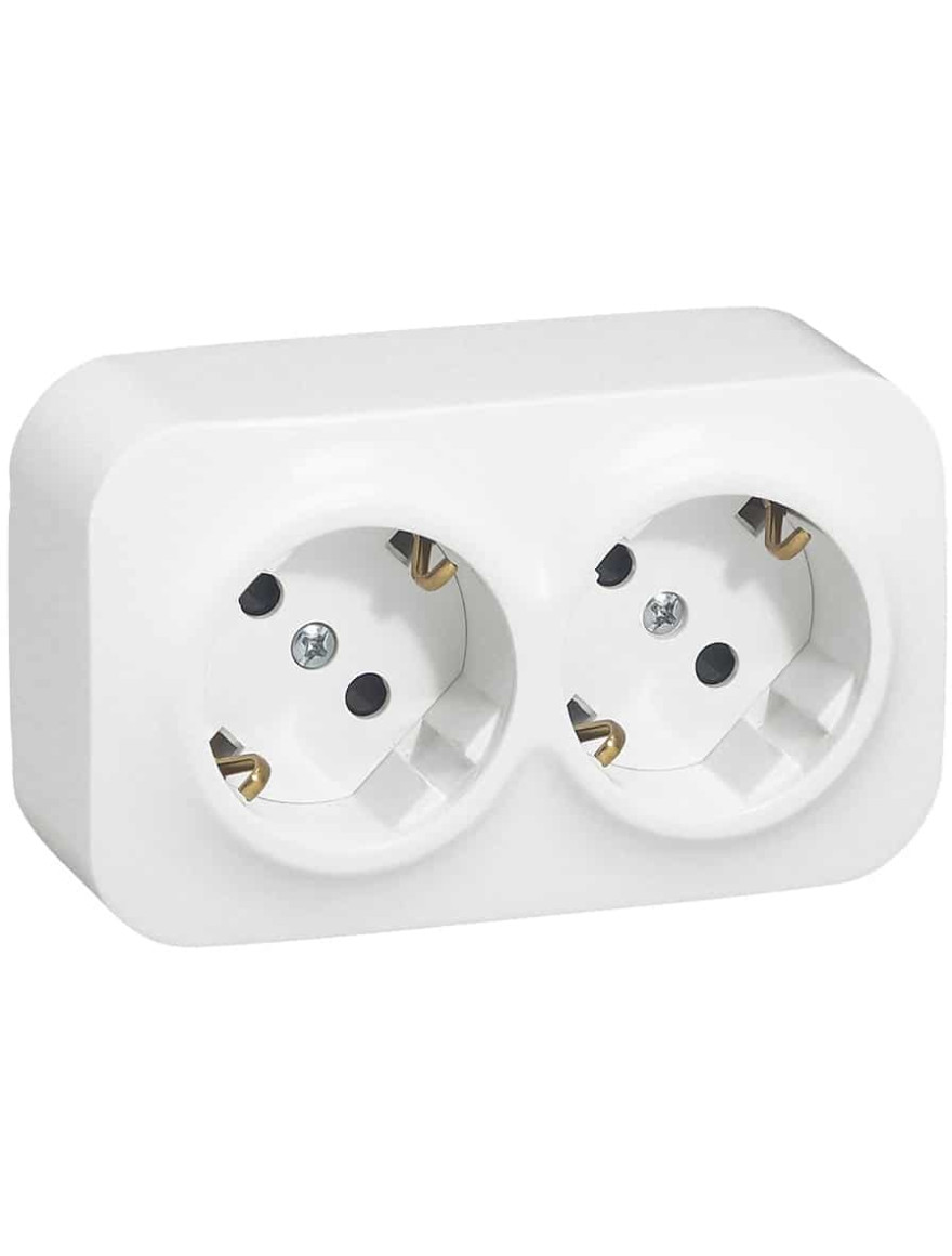 Priză protecție copii 2x2P+T 16A albă FORIX